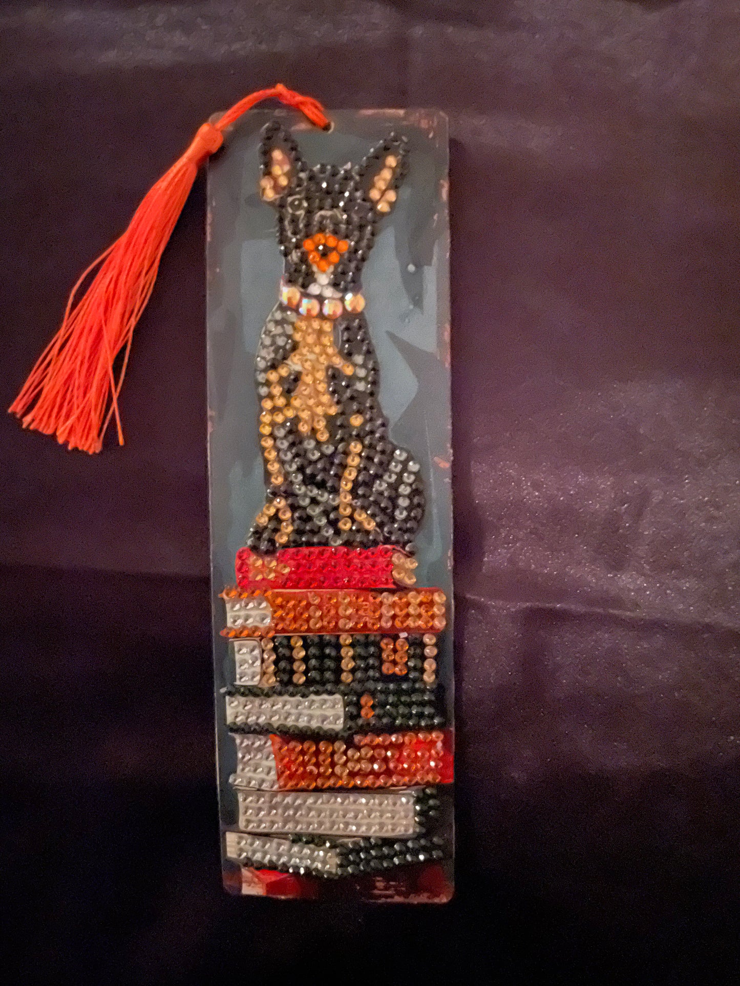 Diamond art dog bookmark