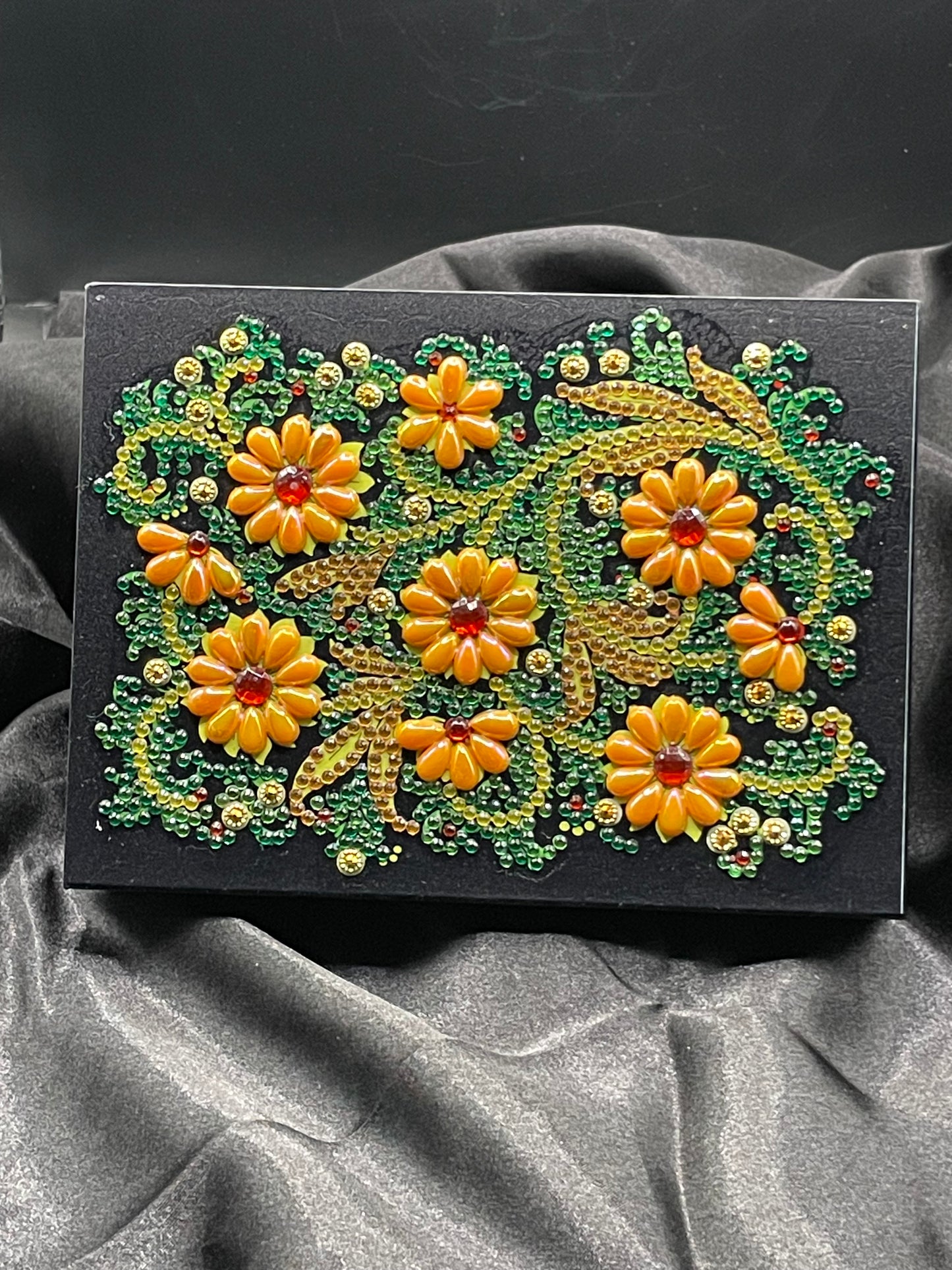 Diamond art flower jewelry box