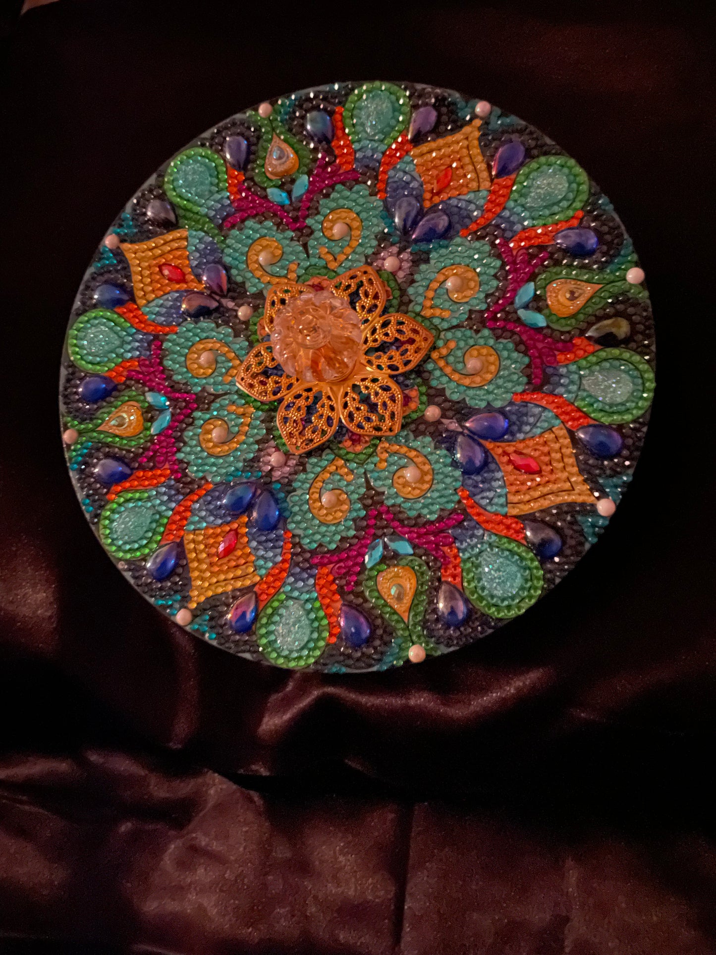 Diamond art wooden trinket box
