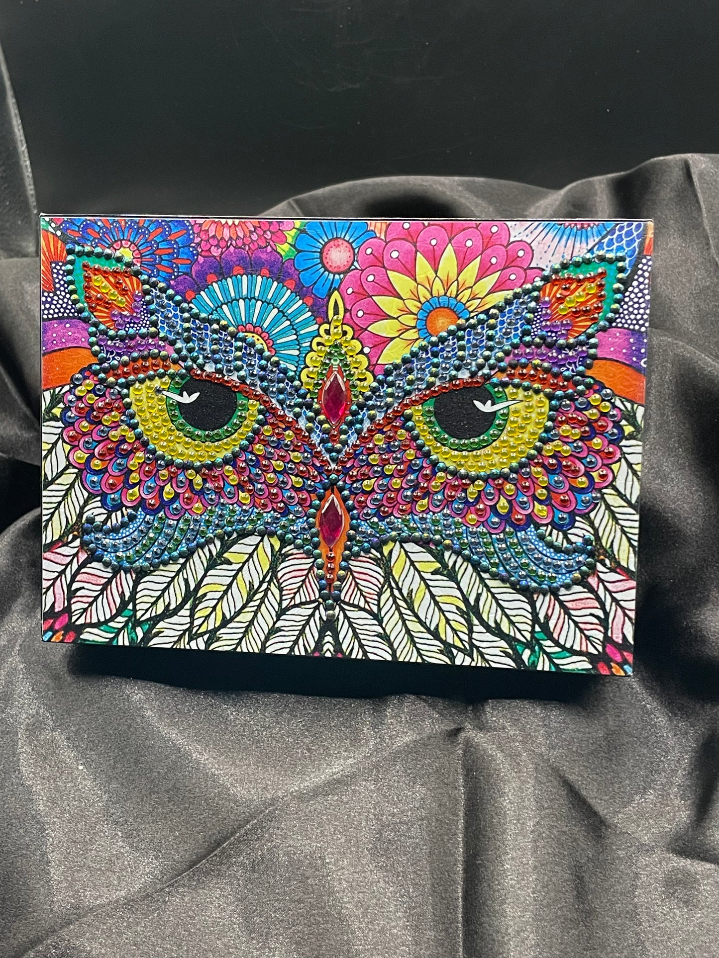 Diamond art flower jewelry box