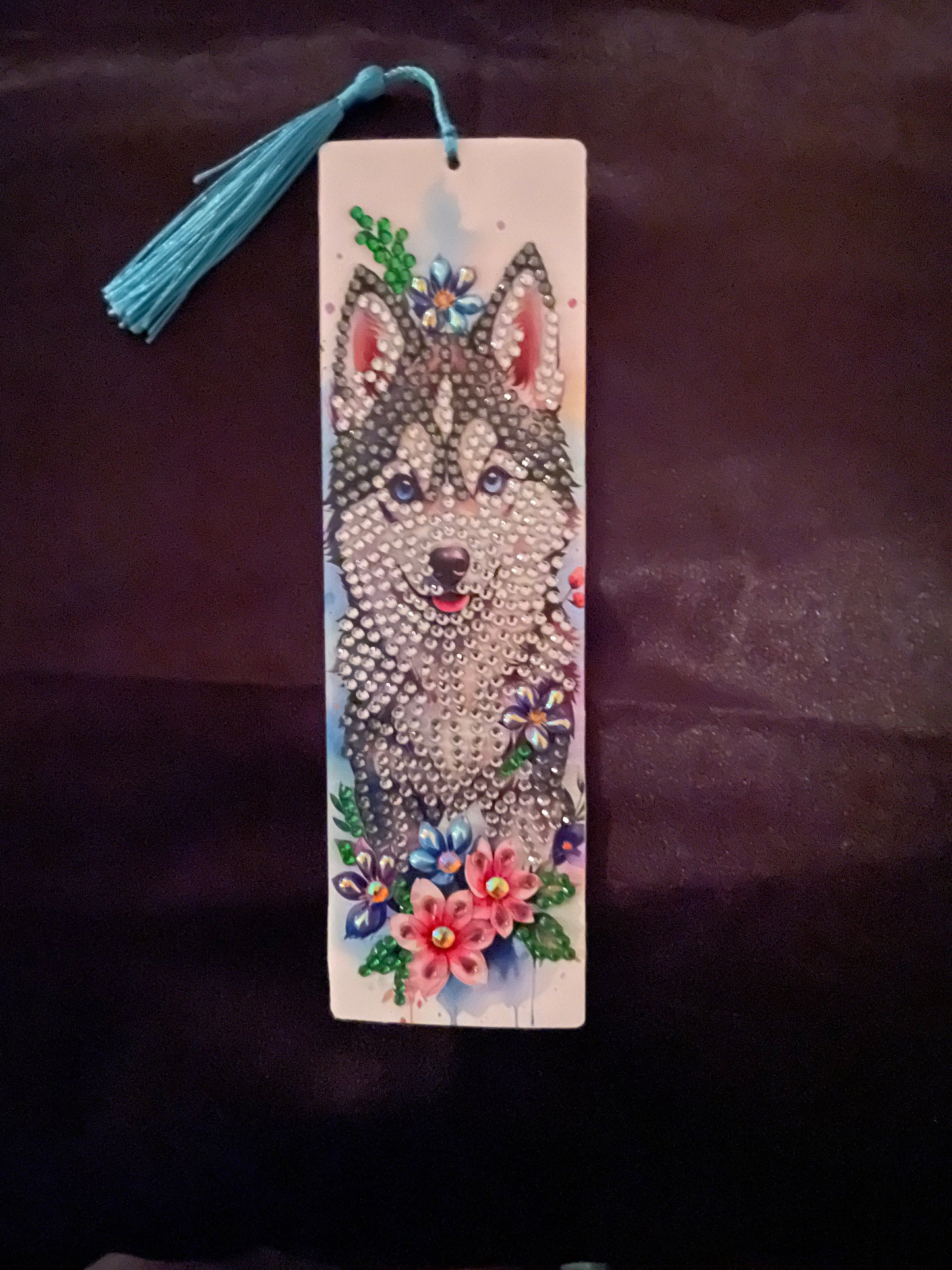 Diamond art dog bookmark