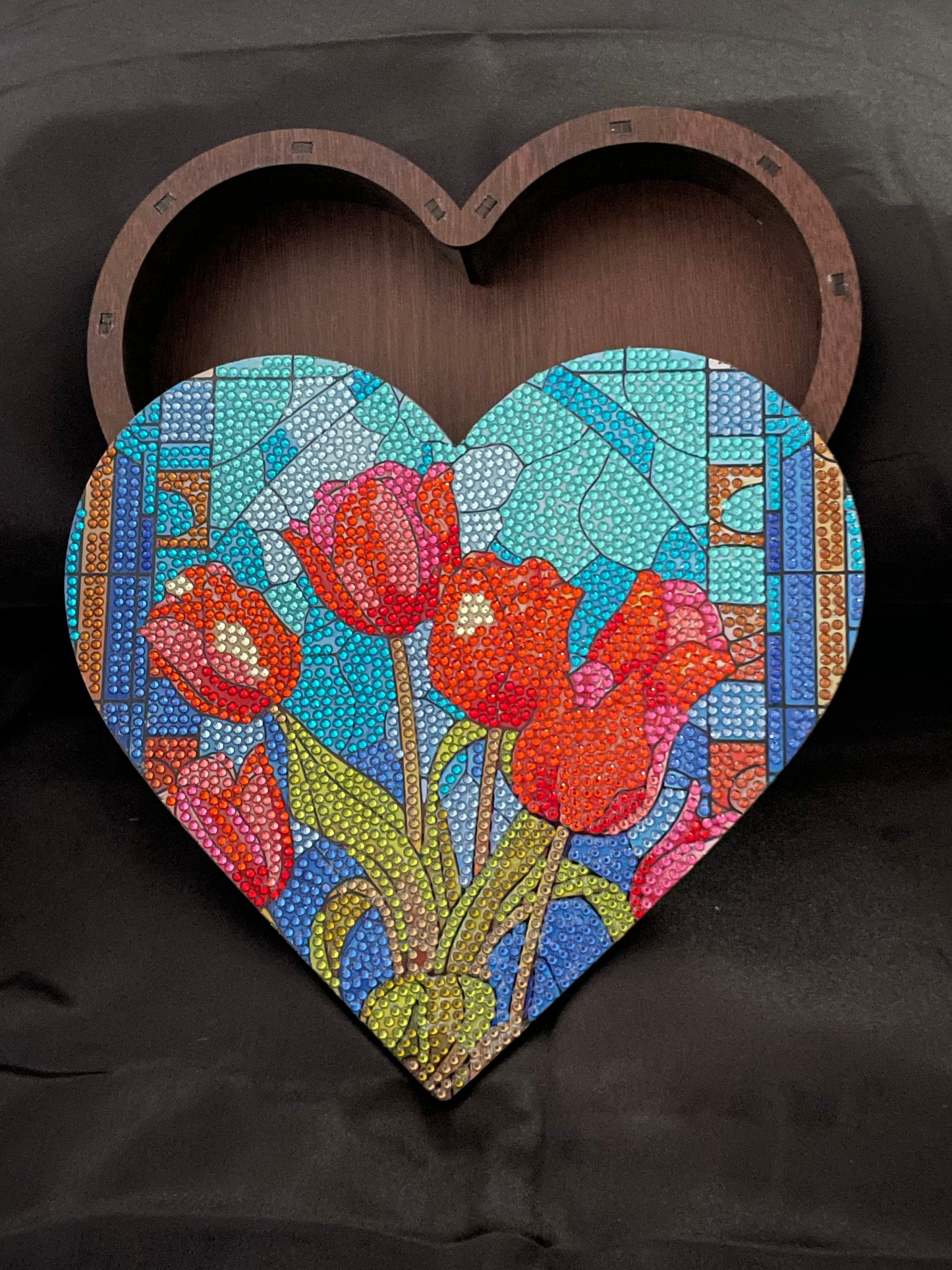 Diamond art wooden trinket box