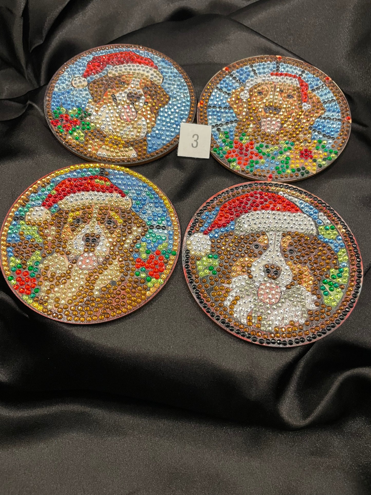 Diamond art Christmas coasters
