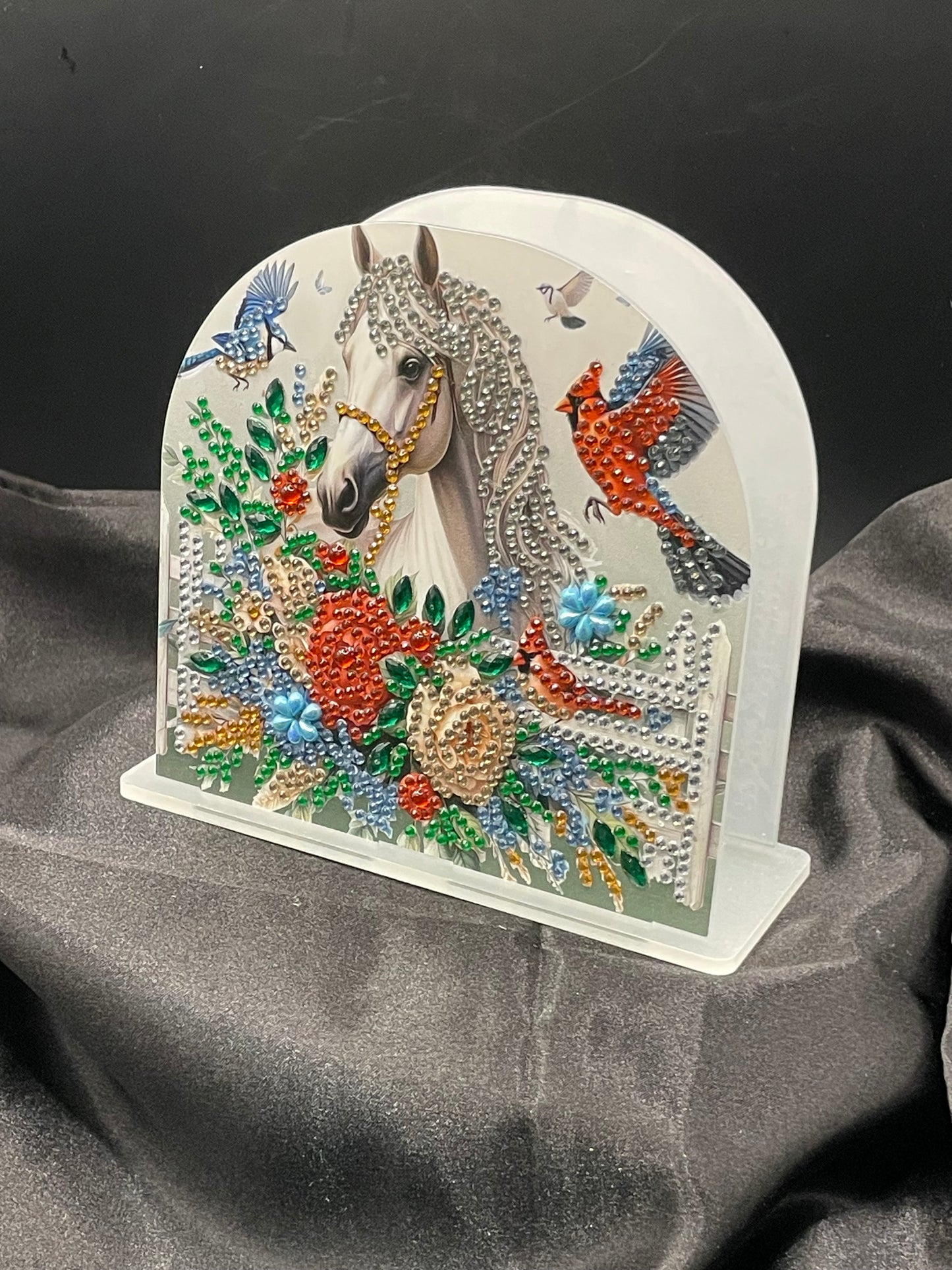 Diamond art cute bird with birdhouse napkin holder