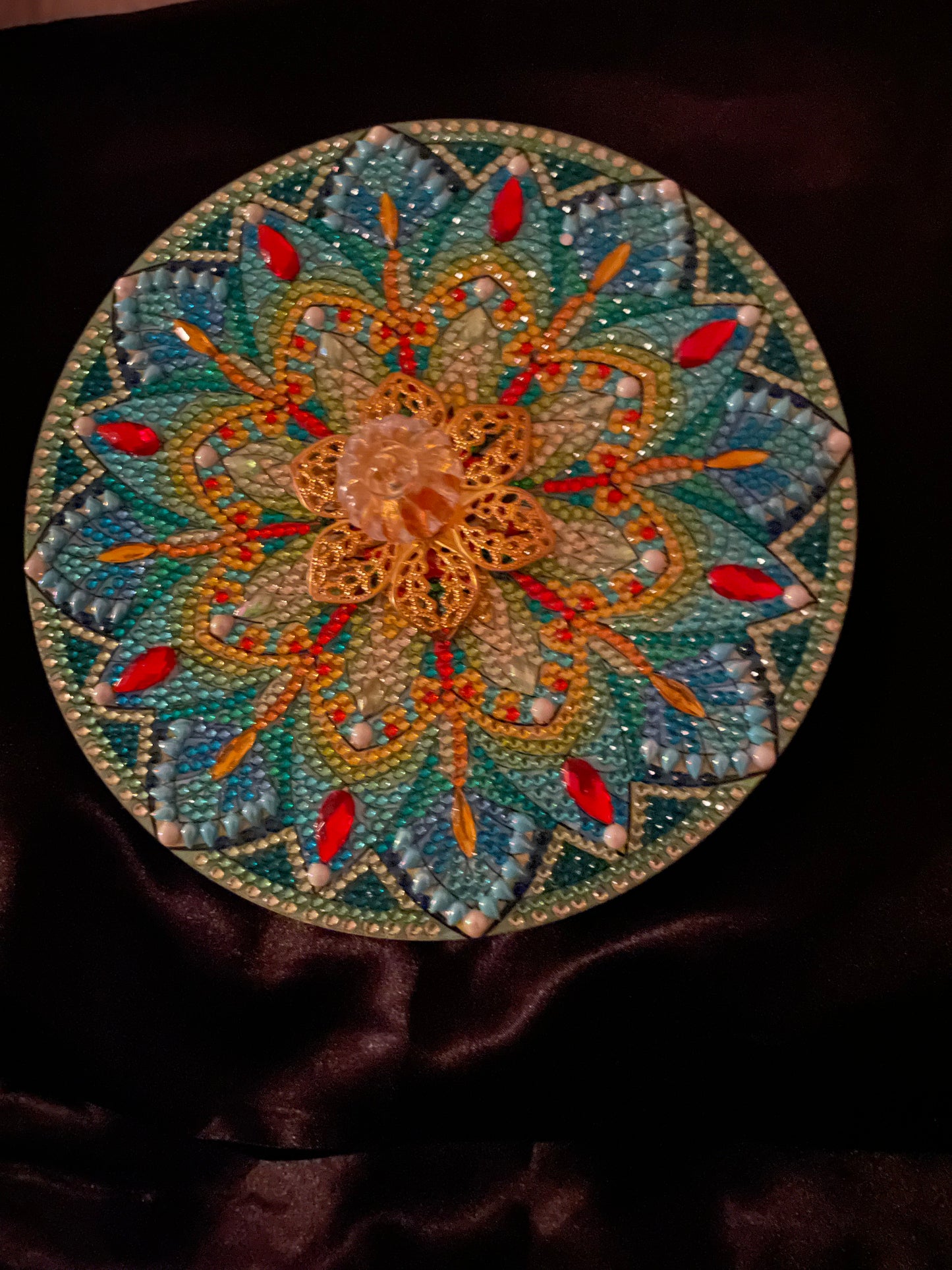 Diamond art wooden trinket box