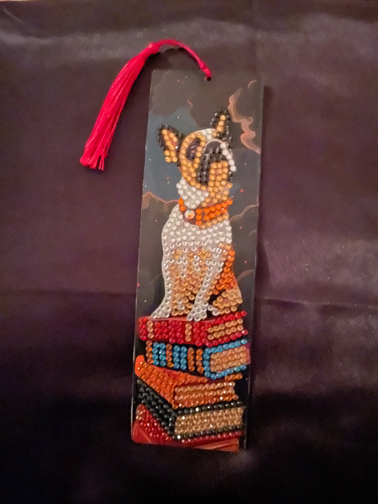 Diamond art dog bookmark